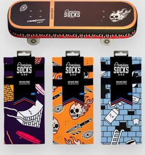 American Socks Skateboard - Giftbox Socks multi