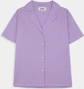 amt.studio Kurzärmliges Hemd "Provence" aus weicher und leichter Waffle Bio-Baumwolle in flieder