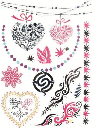 andrea-moden Schmuck-Tattoo Metallic Tattoo Klebetattoo Set