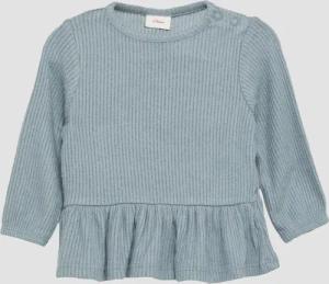 Angerautes Langarmshirt mit Rippstruktur