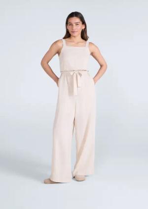 Animal Becca Womens Leinen-Overall - Beige