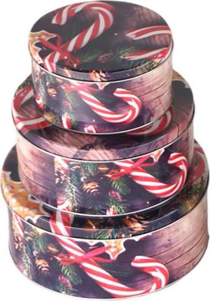 Annastore Vorratsdose 3-tlg. Set Gebäckdosen aus Metall für Weihnachten - Keksdosen, Plätzchendosen