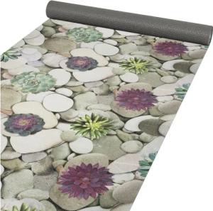 ANRO Küchenläufer RANNA Hochwertig Küchenteppich Teppich Textil, Eckig, Bodenläufer 100x65cm Spa Steine Grau pflegeleicht