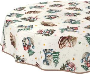 ANRO Tischdecke Weihnachten abwaschbare Weihnachtstischdecke (Einzelstück 1-tlg), Schmutzabweisend Weihnachten Grün Rund 100cm