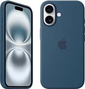 Apple Silikon Case mit MagSafe Handy-Cover für Apple iPhone 16 denim