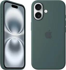 Apple Silikon Case mit MagSafe Handy-Cover für Apple iPhone 16 seegrün