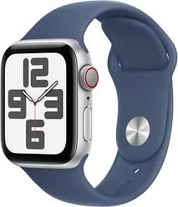 Apple Watch SE 40 mm Aluminium (GPS+Cellular) Sportarmband S/M  denim, silber