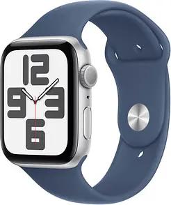 Apple Watch SE 44 mm Aluminium (GPS) Sportarmband S/M  denim, silber