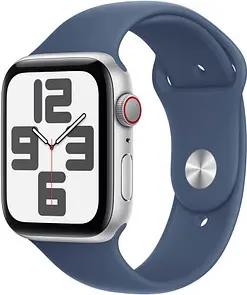 Apple Watch SE 44 mm Aluminium (GPS+Cellular) Sportarmband M/L  denim, silber