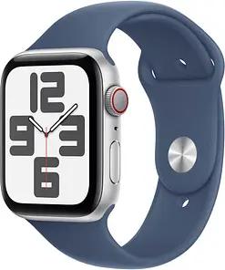 Apple Watch SE 44 mm Aluminium (GPS+Cellular) Sportarmband S/M  denim, silber