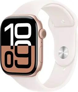 Apple Watch Series 10 42 mm Aluminium (GPS+Cellular) Sportarmband S/M  blassrosa, roségold