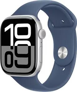 Apple Watch Series 10 46 mm Aluminium (GPS) Sportarmband M/L  denim, silber