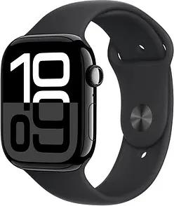 Apple Watch Series 10 46 mm Aluminium (GPS) Sportarmband M/L  schwarz, diamantschwarz