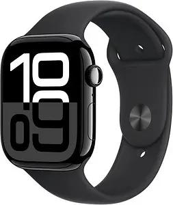 Apple Watch Series 10 46 mm Aluminium (GPS+Cellular) Sportarmband S/M  schwarz, diamantschwarz