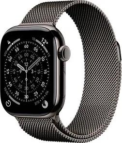 Apple Watch Series 11 42 mm Titan (GPS+Cellular) Milanaise Armband S/M  schiefer