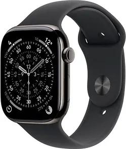 Apple Watch Series 11 42 mm Titan (GPS+Cellular) Sportarmband S/M  schwarz, schiefer