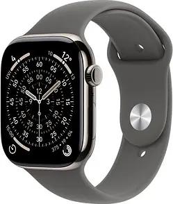 Apple Watch Series 11 46 mm Titan (GPS+Cellular) Sportarmband M/L  steingrau, natur