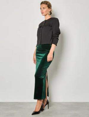 Apricot Maxirock Maxirock aus Samt