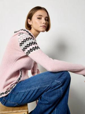 Apricot Norwegerpullover Kapuzenpullover mit Rautenmuster