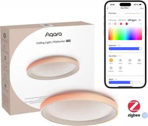 Aqara LED Deckenleuchte T1M, Smart Home Deckenleuchte mit Matter, 40W 3450LM, CRI>90, 2700-6500K, Farbverlaufseffekten und 16 Millionen Farben, RGBIC-Statuslichtring, Unterstützt HomeKit, Alexa, Google, Erfordert Zigbee 3.0 Hub