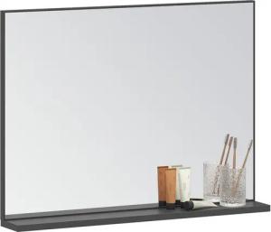 AQUABATOS Badspiegel Wandspiegel mit Ablage Badezimmer Spiegel Bad Hängespiegel Schwarz, Badspiegel mit Aluminiumrahmen ohne Beleuchtung rechteckig Dekospiegel