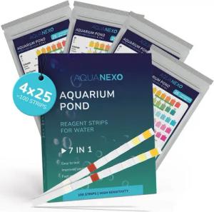 AquaNexo Aquarium-Wassertest Aquanexo 7in1 Aquarium Teststreifen – Wassertest 100 Stück
