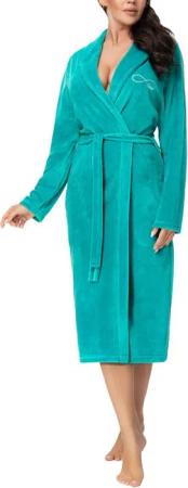 Aquarti Damenbademantel Aquarti Damen Morgenmantel aus Velours Bademantel mit Schalkragen