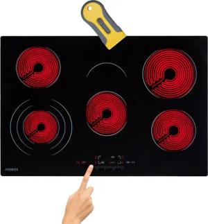 Arebos Elektro-Kochfeld 8700W - 5 Kochzonen - 77cm - autark, Sensor-Touch, Autoabschaltung, Kindersicherung/Tastensperre