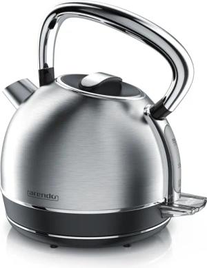 Arendo Wasserkocher mit Temperatureinstellung, 1,7 l, 2200 W, Edelstahl Retro Style Vintage, Überhitzung & Trockenkochschutz, silber