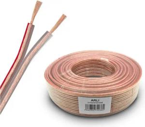 ARLI 2 x 1,5 mm² transparent Lautsprecherkabel Lautsprecher Box Kabel Audio-Kabel, (2500 cm)