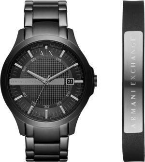 ARMANI EXCHANGE Quarzuhr AX7101, (Set, 2-tlg., mit Armband), Armbanduhr, Herrenuhr, Datum, Edelstahlarmband
