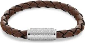 Armband für Herren aus hellbraunem Leder und Edelstahl