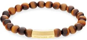 Armband mit Tigerauge, Kautschuk, Edelstahl, IP Gold