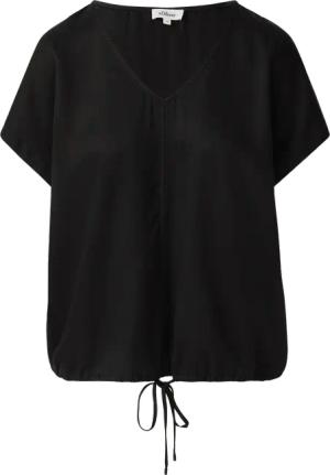 Ärmellose Bluse aus Lyocell mit Tunnelzug am Saum