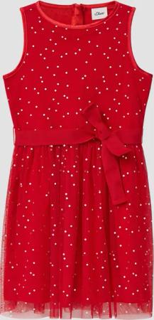 Ärmelloses Mesh-Kleid mit silbernen Pünktchen