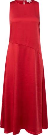 Ärmelloses Satinkleid mit diagonaler Ziernaht