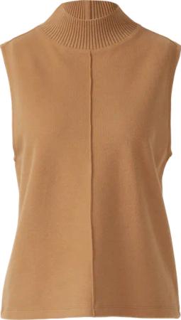 Ärmelloses Sweatshirt mit geripptem Stehkragen