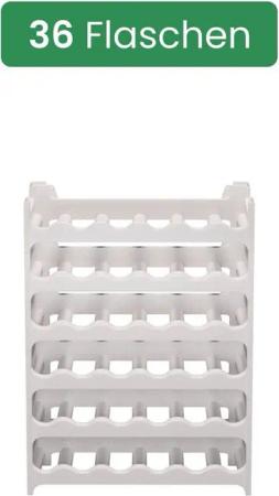 ARTECSIS Weinregal stapelbar I Flaschenregal aus Kunststoff I Granitgrau, 6-tlg., für 36 Flaschen
