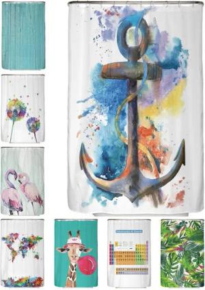 Arteneur Duschvorhang Breite 120 cm, Anti-Schimmel Beschichtet, Beschwerter Saum, Waschbar 40°C