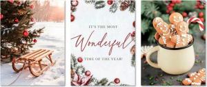 ARTFAVES Bilder-Collage Poster Set - Christmas Trio 2 - 3 Deko Wandbilder Weihnachten Schnee W, (Wandbilder modern, 3 St)
