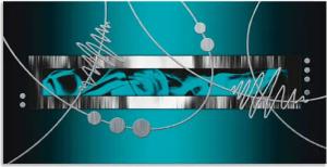 Artland Wandbild Silber abstrakt auf petrol, Gegenstandslos (1 St), als Alubild, Leinwandbild, Poster in verschied. Größen