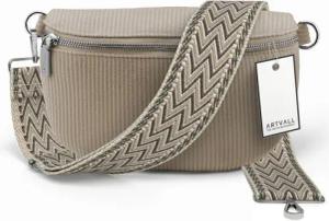 ARTVALL Umhängetasche Cord Handtasche Brusttasche Schultertasche Beige (Tasche inkl. Taschenband), Cord Bauchtasche Cordtasche Stoff weich abnehmbarer Taschengurt Klein