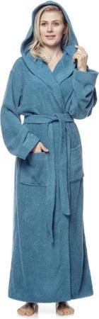 Arus Damenbademantel Pandora, extra lang, mit Kapuze, 100% Baumwolle, für Spa & Zuhause, langform, 100% Baumwolle, Kapuze, Gürtel, mit Kapuze, extra lang, 100% Baumwolle