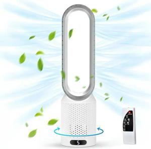 Athlix Bodenventilator Turmventilator Rotorloser Ventilator leise Kindersicher LED-Anzeige, 8 Geschwindigkeiten, nur 30 dB, 90° Luftzirkulation