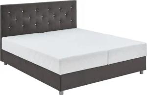 ATLANTIC home collection Boxbett "CELIA im hochwertiger Samtoptik" mit Taschen-Federkernmatratze, Bettkasten und Strass-Steinen