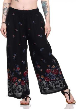 Aurela Damenmode Culotte Sommerhose leichte Marlene Hose für Damen luftige Culotte luftig & leichte Baumwollmischung, Stretchbund