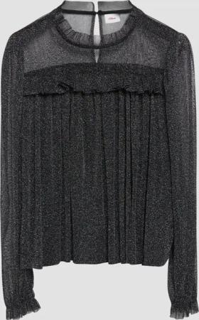 Ausgestellte Bluse aus glitzerndem Mesh