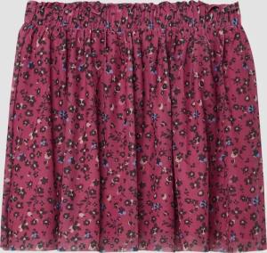 Ausgestellter Meshrock mit Jerseyfutter und floralem Muster