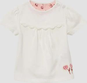 Ausgestelltes Jersey-T-Shirt mit Stickerei und Spitzendetails