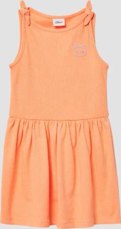 Ausgestelltes Kleid mit Knotendetail und Stickerei